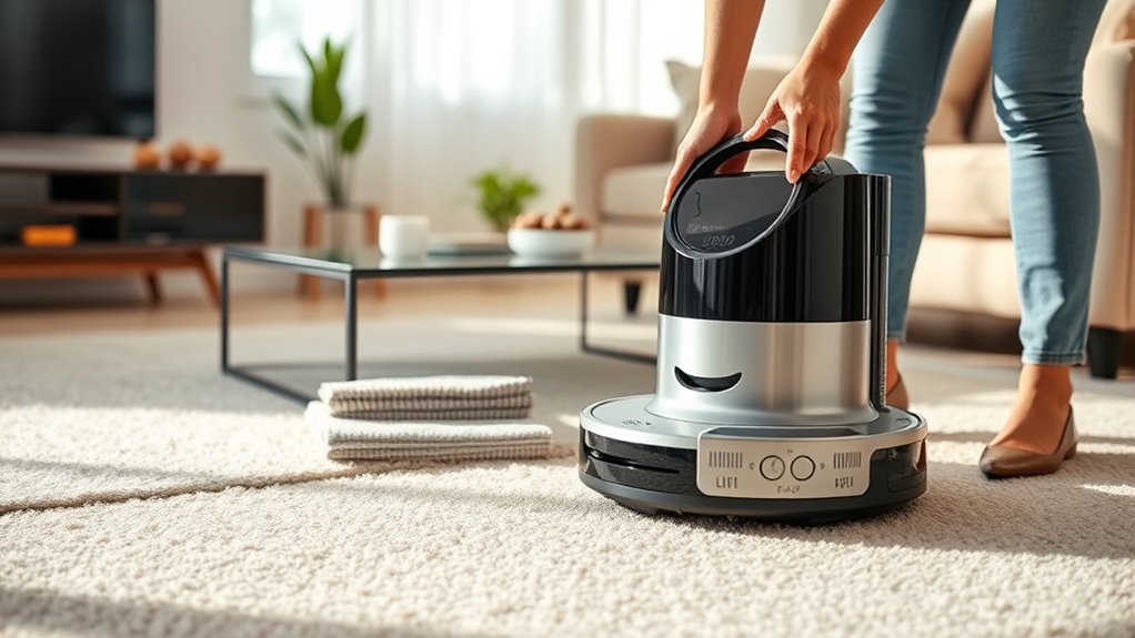 clear clutter before vacuuming