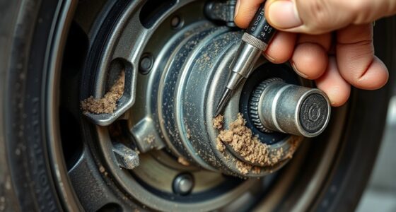 clearing wheel and axle debris