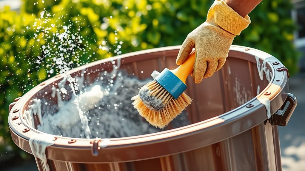 manual dustbin cleaning process