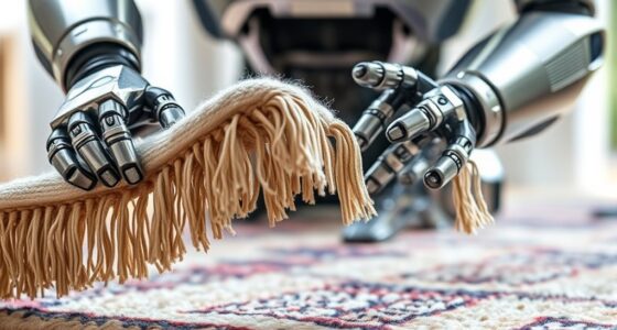 robots navigating fringed rugs