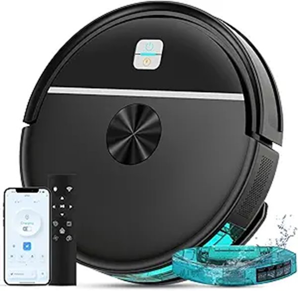 ECOHOME Robot Vacuum & Mop 3500Pa Wi-Fi Black