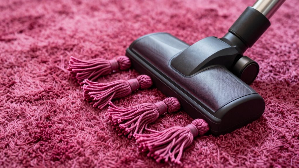 fragile fringes require gentle vacuuming