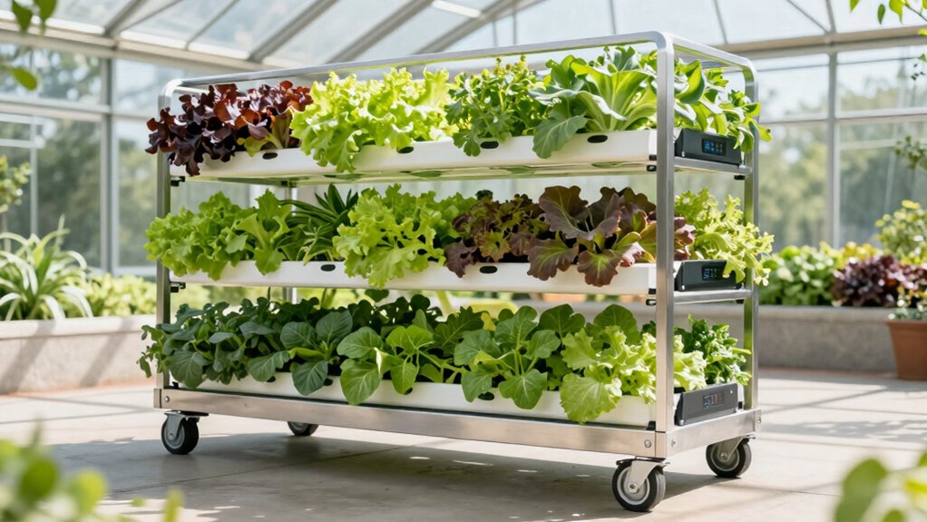 hydroponic tower systems with wheels
