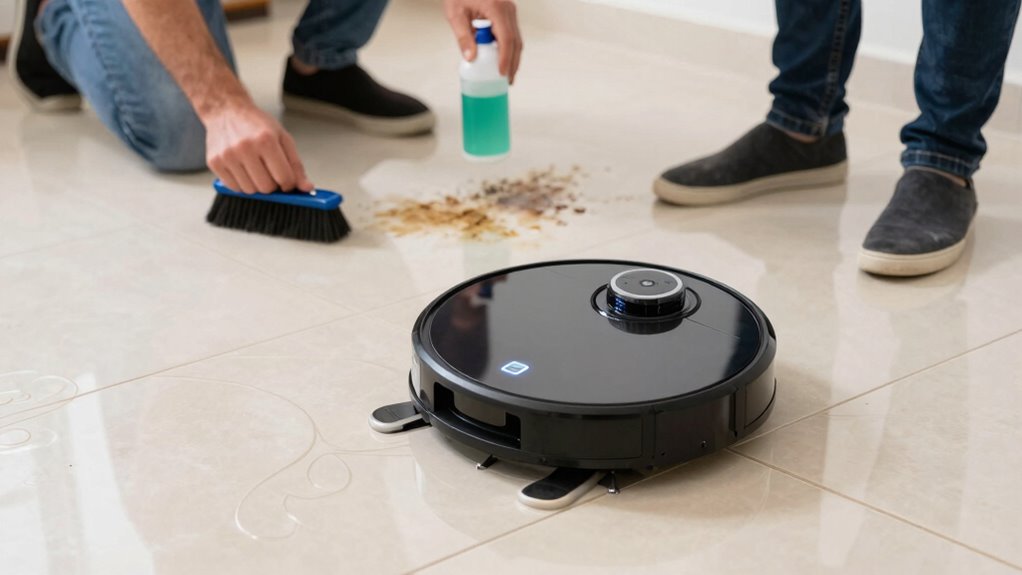 manual scrubbing enhances robot mopping