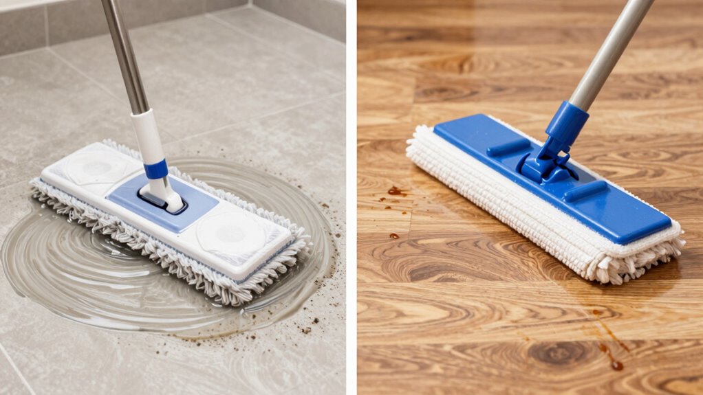 match mop material carefully