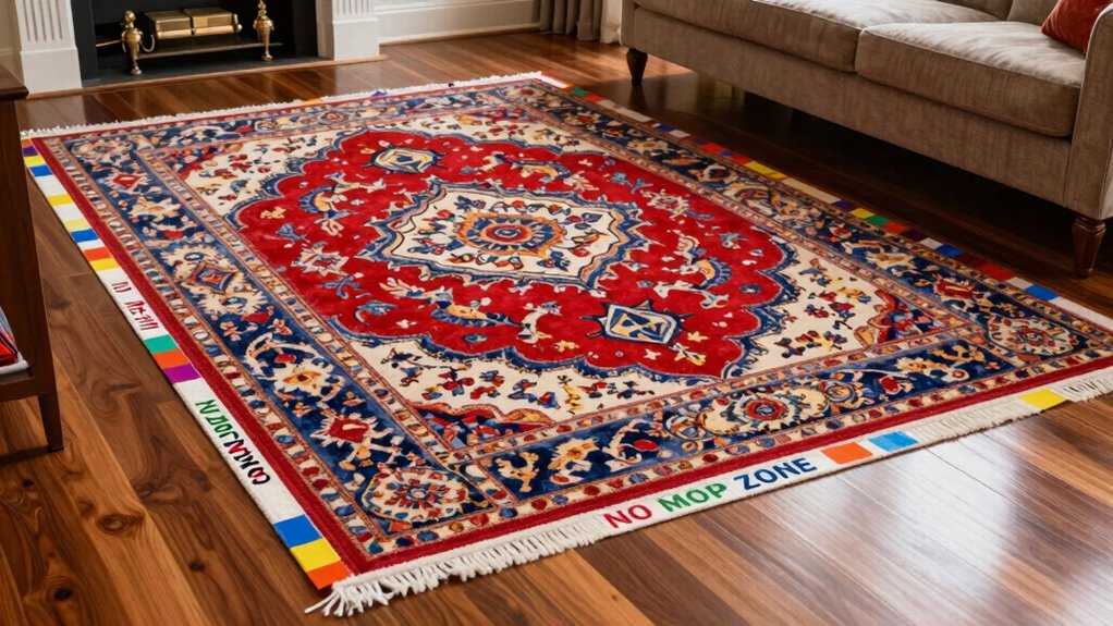 protect rugs with no mop zones