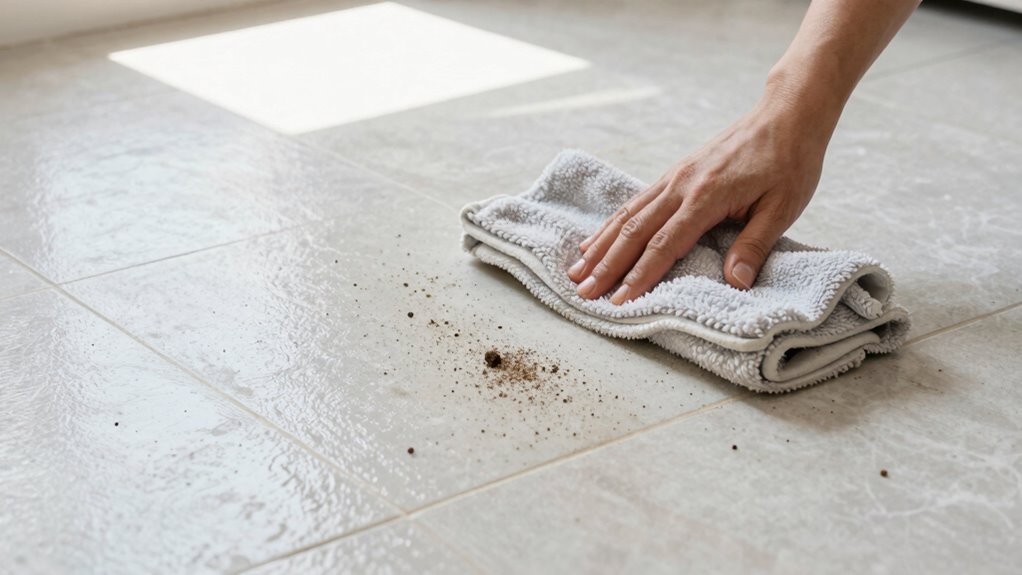 remove dirt before mopping