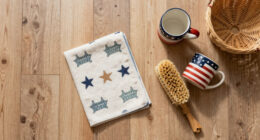 A Basically All-Wood Paneled '70S Bathroom Got An Americana Folk Makeover