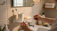 DIYer Finds The Easiest Hack For Extra Countertop Storage In Small Bathrooms