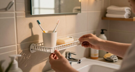 DIYer Finds The Easiest Hack For Extra Countertop Storage In Small Bathrooms