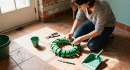 Don't Toss Your Plastic Nursery Pots: Use Them For This Cute DIY Wreath Idea