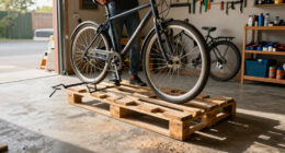 Use Old Wood Pallets To Build A Custom Bike Rack And Organize The Garage